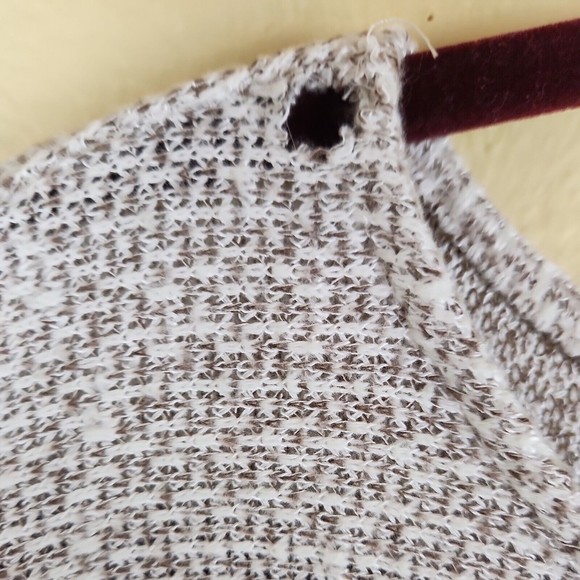 Lulu B Shirt Oversized boho lounge Womens XS‎ cream brown boat Neck long Sleeve - Picture 3 of 6